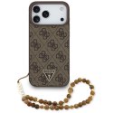 Etui Guess 4G Strap Triangle Logo MagSafe na iPhone 17 Pro Max - brązowe Guess