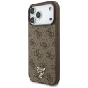 Etui Guess 4G Strap Triangle Logo MagSafe na iPhone 17 Pro Max - brązowe Guess