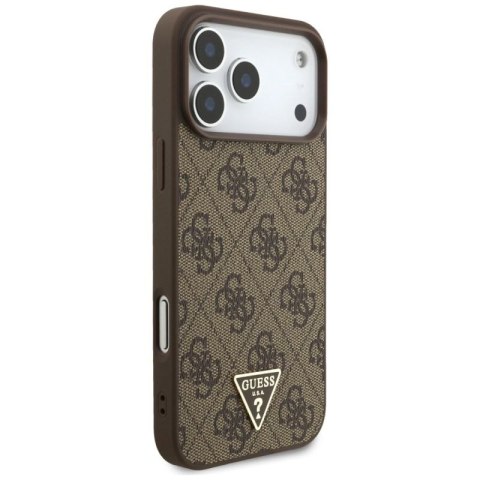 Etui Guess 4G Strap Triangle Logo MagSafe na iPhone 17 Pro Max - brązowe Guess