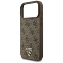 Etui Guess 4G Strap Triangle Logo MagSafe na iPhone 17 Pro Max - brązowe Guess