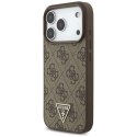 Etui Guess 4G Strap Triangle Logo MagSafe na iPhone 17 Pro - brązowe Guess
