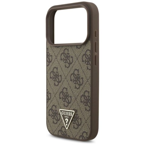 Etui Guess 4G Strap Triangle Logo MagSafe na iPhone 17 Pro - brązowe Guess