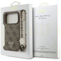Etui Guess 4G Strap Triangle Logo MagSafe na iPhone 17 Pro - brązowe Guess