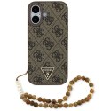Etui Guess 4G Strap Triangle Logo MagSafe na iPhone 17 - brązowe Guess