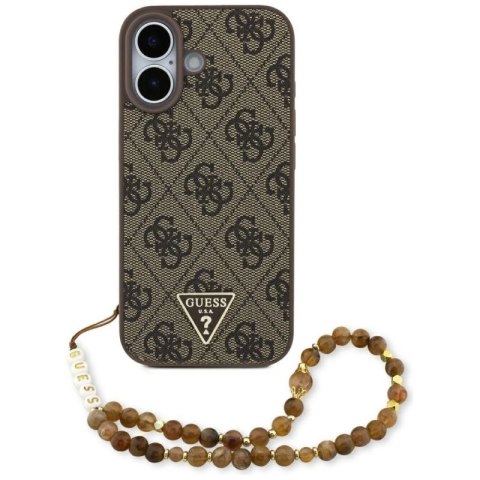 Etui Guess 4G Strap Triangle Logo MagSafe na iPhone 17 - brązowe Guess