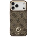 Etui Guess 4G Strass Logo MagSafe na iPhone 17 Pro Max - brązowe Guess