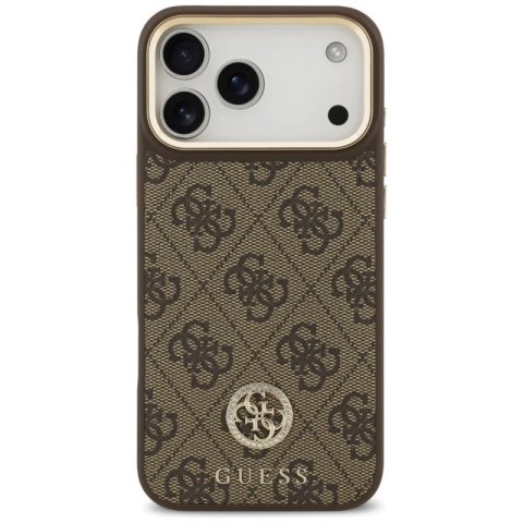 Etui Guess 4G Strass Logo MagSafe na iPhone 17 Pro Max - brązowe Guess