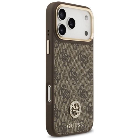 Etui Guess 4G Strass Logo MagSafe na iPhone 17 Pro Max - brązowe Guess