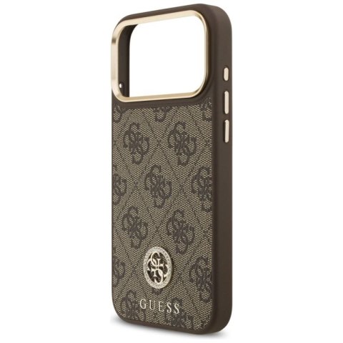Etui Guess 4G Strass Logo MagSafe na iPhone 17 Pro Max - brązowe Guess