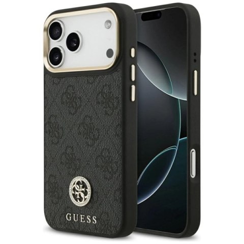 Etui Guess 4G Strass Logo MagSafe na iPhone 17 Pro Max - czarne Guess