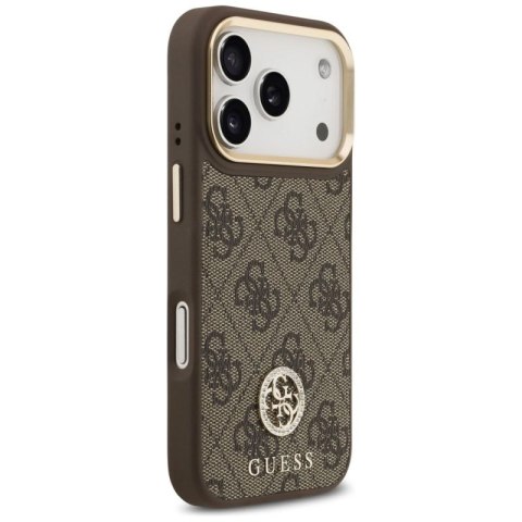 Etui Guess 4G Strass Logo MagSafe na iPhone 17 Pro - brązowe Guess