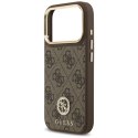 Etui Guess 4G Strass Logo MagSafe na iPhone 17 Pro - brązowe Guess