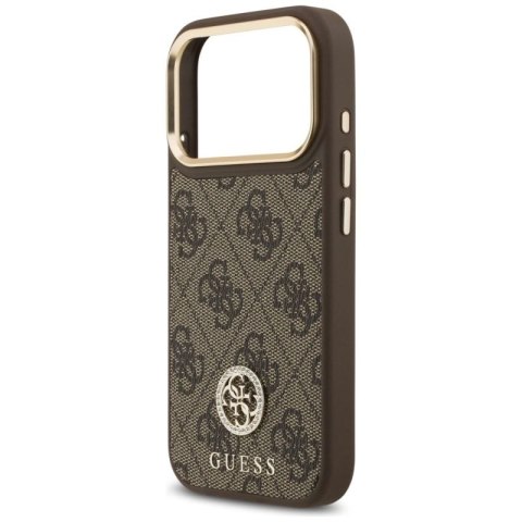 Etui Guess 4G Strass Logo MagSafe na iPhone 17 Pro - brązowe Guess