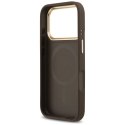 Etui Guess 4G Strass Logo MagSafe na iPhone 17 Pro - brązowe Guess