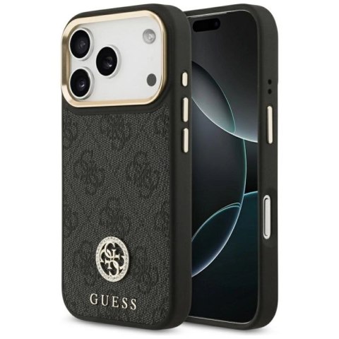 Etui Guess 4G Strass Logo MagSafe na iPhone 17 Pro - czarne Guess