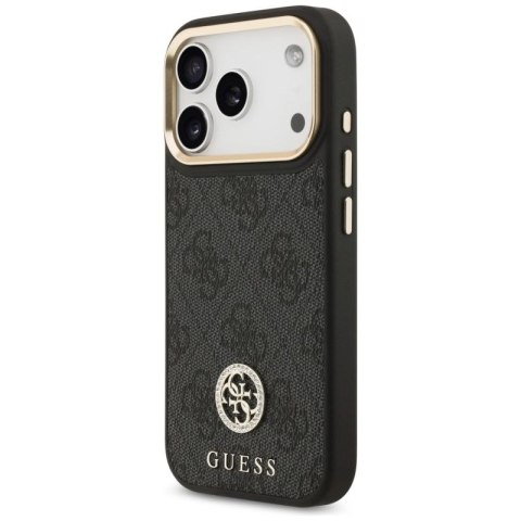 Etui Guess 4G Strass Logo MagSafe na iPhone 17 Pro - czarne Guess