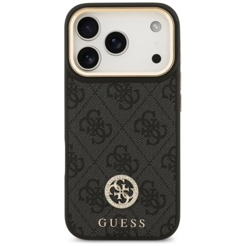 Etui Guess 4G Strass Logo MagSafe na iPhone 17 Pro - czarne Guess