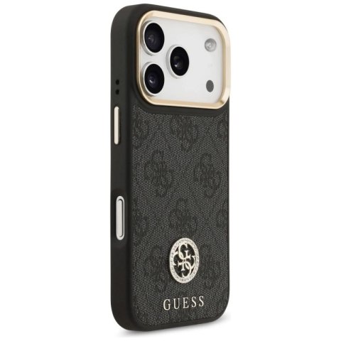 Etui Guess 4G Strass Logo MagSafe na iPhone 17 Pro - czarne Guess