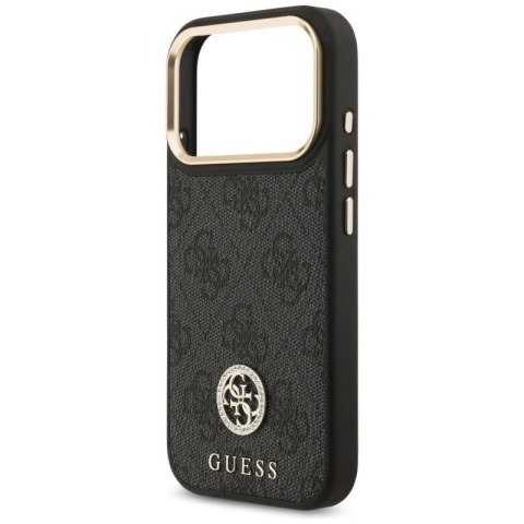 Etui Guess 4G Strass Logo MagSafe na iPhone 17 Pro - czarne Guess
