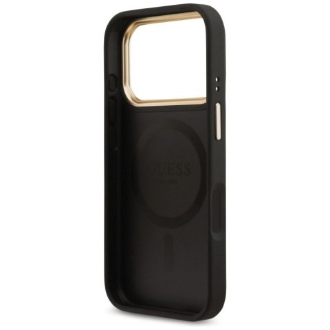 Etui Guess 4G Strass Logo MagSafe na iPhone 17 Pro - czarne Guess