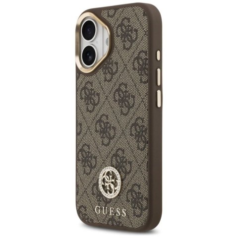 Etui Guess 4G Strass Logo MagSafe na iPhone 17 - brązowe Guess