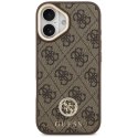 Etui Guess 4G Strass Logo MagSafe na iPhone 17 - brązowe Guess