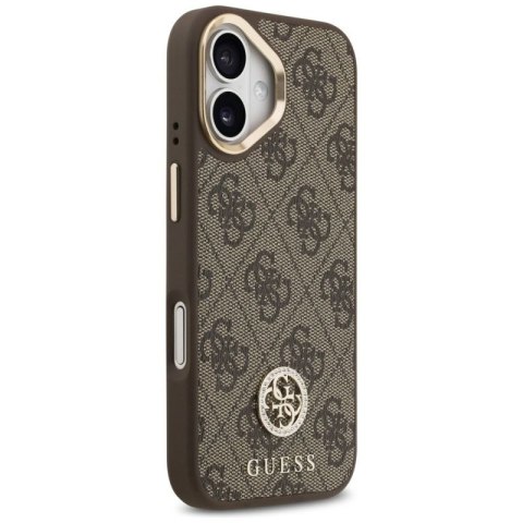 Etui Guess 4G Strass Logo MagSafe na iPhone 17 - brązowe Guess