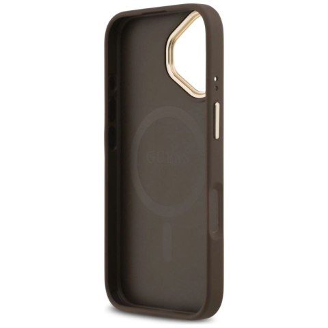 Etui Guess 4G Strass Logo MagSafe na iPhone 17 - brązowe Guess