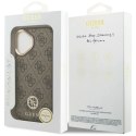 Etui Guess 4G Strass Logo MagSafe na iPhone 17 - brązowe Guess