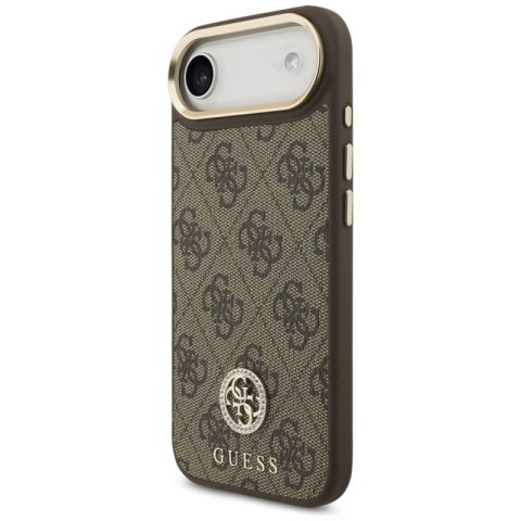 Etui Guess 4G Strass Logo MagSafe na iPhone Air - brązowe Guess