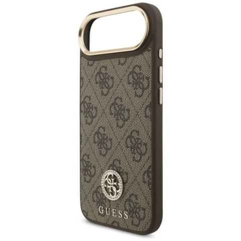 Etui Guess 4G Strass Logo MagSafe na iPhone Air - brązowe Guess