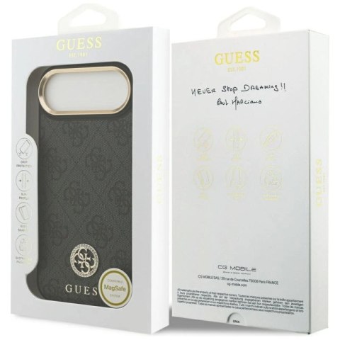 Etui Guess 4G Strass Logo MagSafe na iPhone Air - czarne Guess