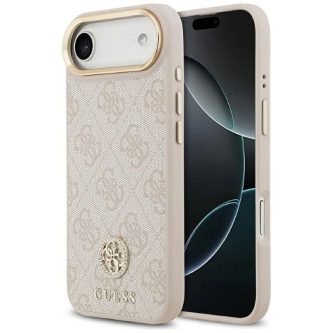 Etui Guess 4G Strass Logo MagSafe na iPhone Air - różowe Guess