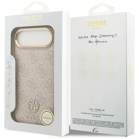 Etui Guess 4G Strass Logo MagSafe na iPhone Air - różowe Guess