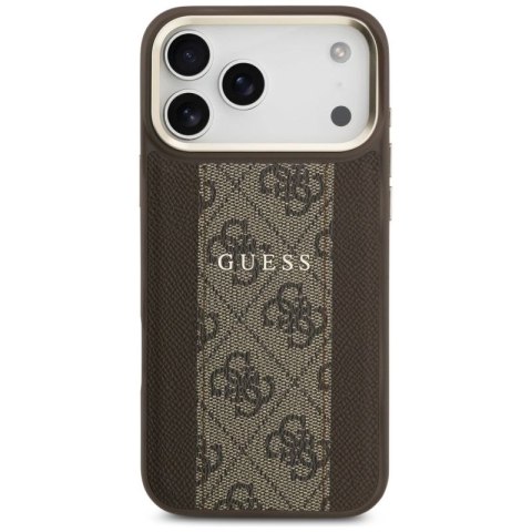 Etui Guess 4G Stripe MagSafe na iPhone 17 Pro Max - brązowe Guess