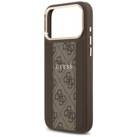 Etui Guess 4G Stripe MagSafe na iPhone 17 Pro Max - brązowe Guess