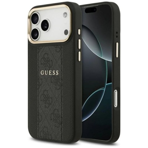 Etui Guess 4G Stripe MagSafe na iPhone 17 Pro Max - czarne Guess