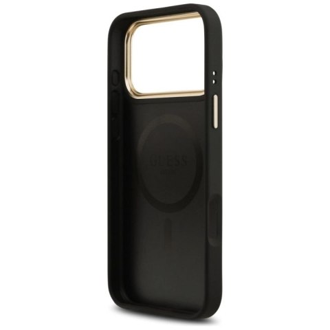 Etui Guess 4G Stripe MagSafe na iPhone 17 Pro Max - czarne Guess