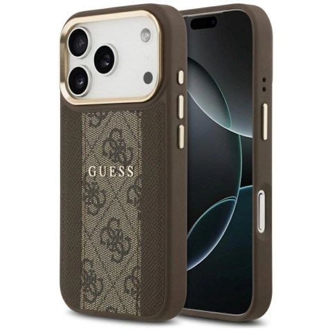 Etui Guess 4G Stripe MagSafe na iPhone 17 Pro - brązowe Guess
