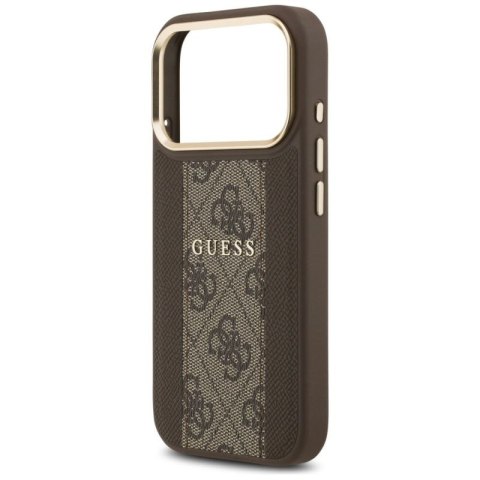 Etui Guess 4G Stripe MagSafe na iPhone 17 Pro - brązowe Guess