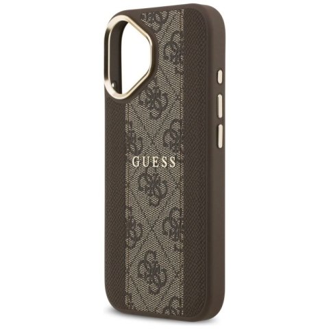 Etui Guess 4G Stripe MagSafe na iPhone 17 - brązowe Guess