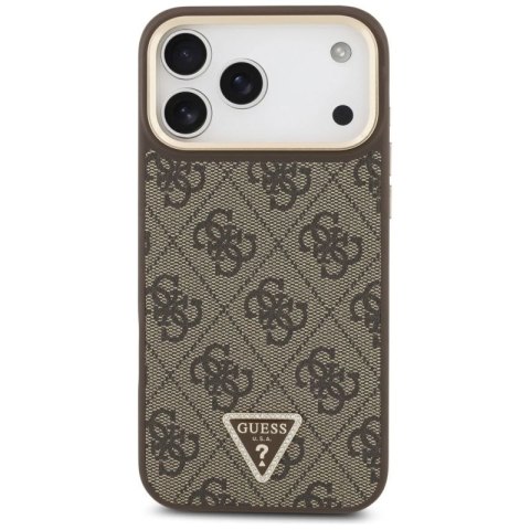 Etui Guess 4G Triangle Logo MagSafe na iPhone 17 Pro Max - brązowo-złote Guess