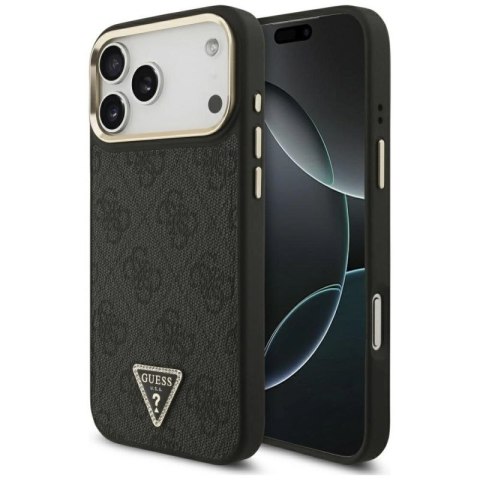 Etui Guess 4G Triangle Logo MagSafe na iPhone 17 Pro Max - czarno-złote Guess