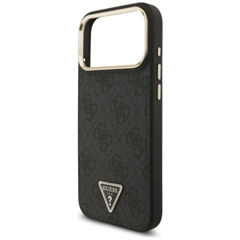 Etui Guess 4G Triangle Logo MagSafe na iPhone 17 Pro Max - czarno-złote Guess