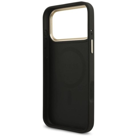 Etui Guess 4G Triangle Logo MagSafe na iPhone 17 Pro Max - czarno-złote Guess