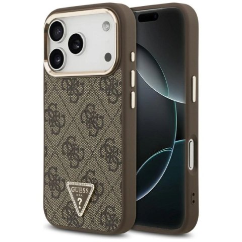 Etui Guess 4G Triangle Logo MagSafe na iPhone 17 Pro - brązowo-złote Hikvision