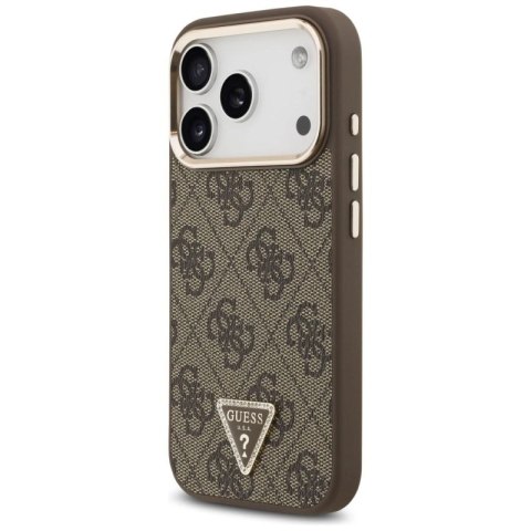 Etui Guess 4G Triangle Logo MagSafe na iPhone 17 Pro - brązowo-złote Hikvision