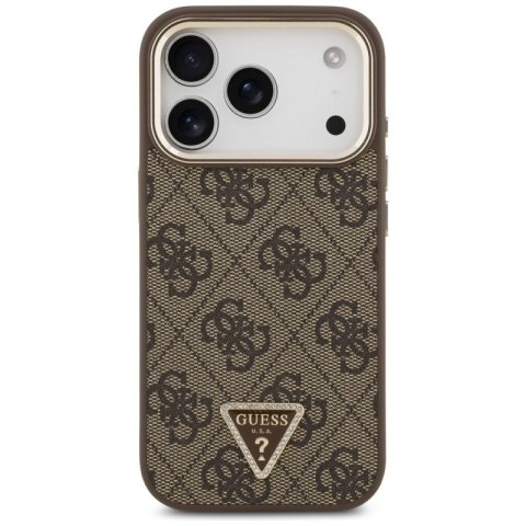 Etui Guess 4G Triangle Logo MagSafe na iPhone 17 Pro - brązowo-złote Hikvision