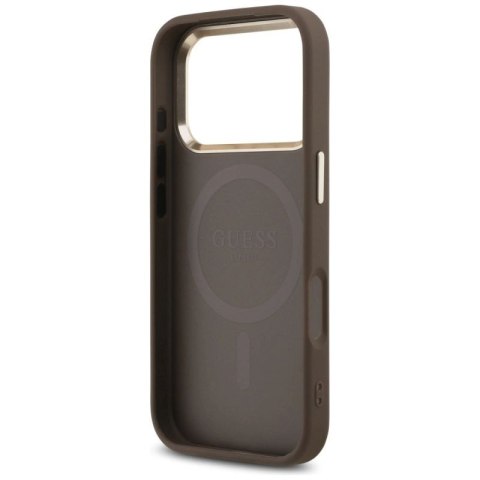 Etui Guess 4G Triangle Logo MagSafe na iPhone 17 Pro - brązowo-złote Hikvision