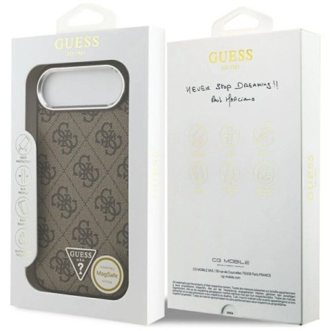 Etui Guess 4G Triangle Logo MagSafe na iPhone Air - brązowe Guess
